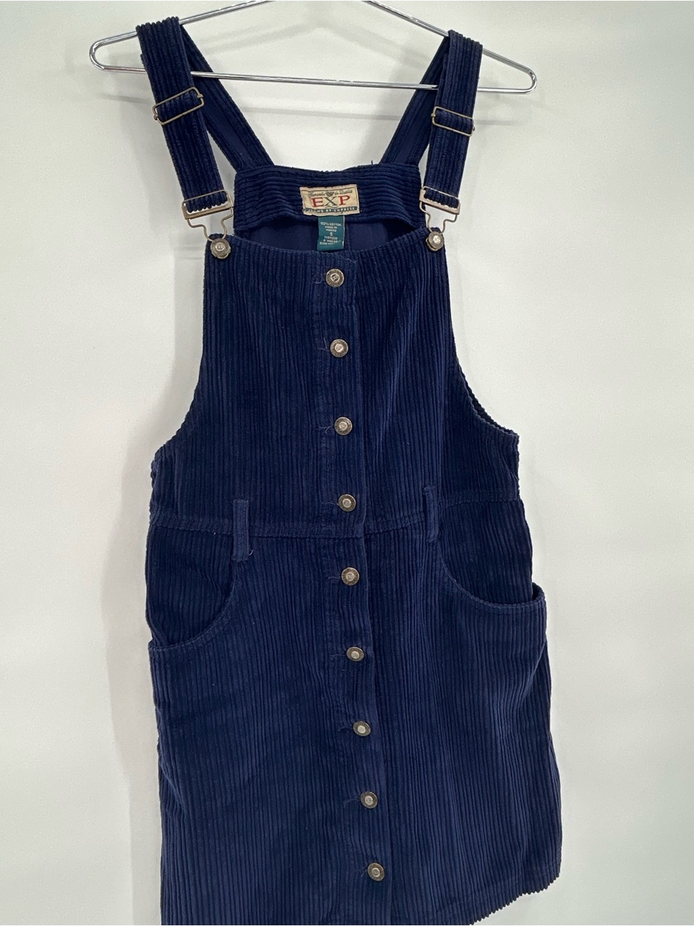 EXP Jeans by Express Vintage Women’s Blue Corduroy Overall Dress Size Small 90s